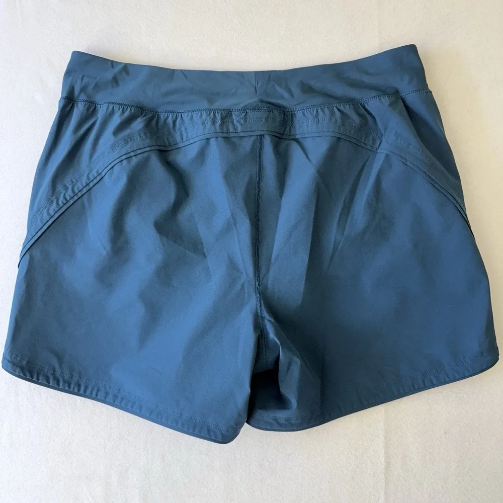 Lands‎ End Womens Active Shorts Teal Blue Athletic Running Gym Pockets Size 14